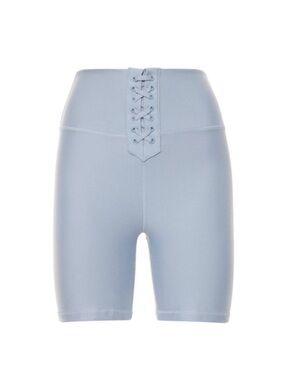 Weworewhat High-Waist Lace-Up Light Blue Women’s Bike Shorts